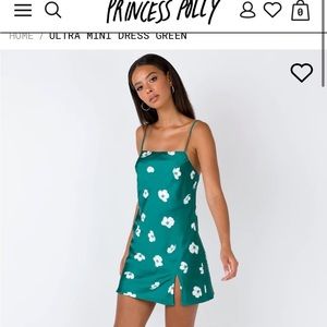 Princess Polly Green floral mini dress